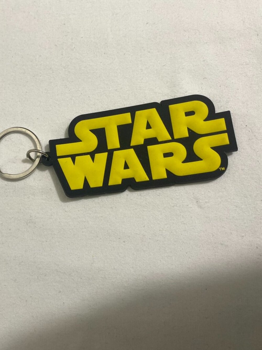 Star Wars Logo Keychain Rubber Yellow Black Lucasfilm Official Merchandise